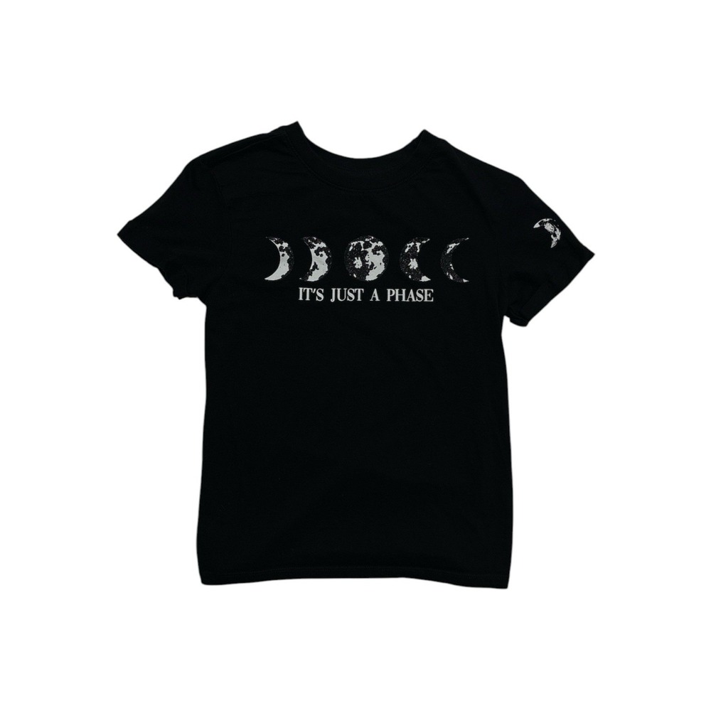 Whimsiygoth Celestial It's Just A Phase Moon Phases Graphic Slim T-Shirt Size XS